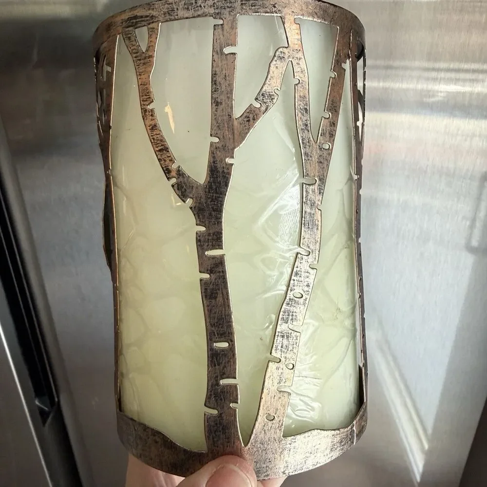 Rustic Deer/Woods Candle Sleeve Metal Holder for Battery Powered Pillar